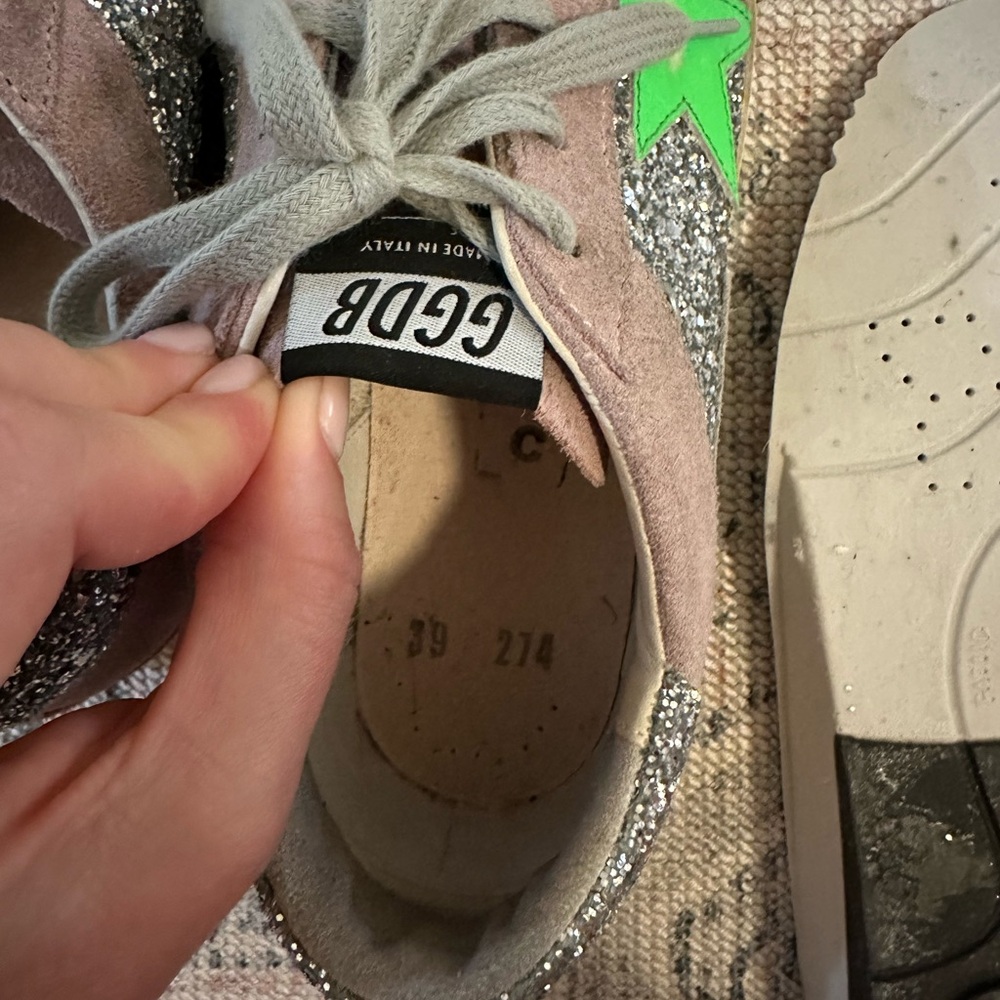 Golden Goose Superstars - Pink and green with silver glitter - Picture 9 of 11